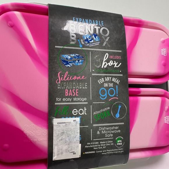 Expandable Bento Box Lunch Box Silicone Base 3 Compartments Eco One - Picture 6 of 6